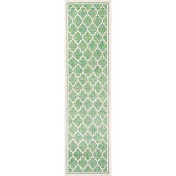 Trebol Moroccan Trellis Textured Weave Indoor/outdoor Runner Rug